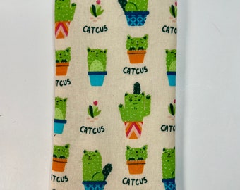 Cat cactus eyeglass case