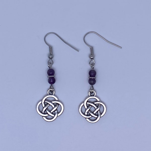 Amethyst Celtic knot earrings