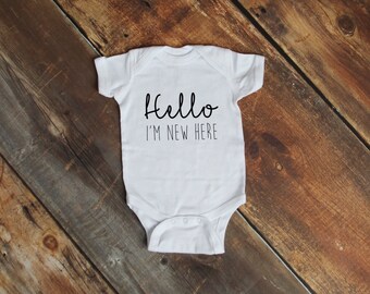 Hello I’m New Here Baby Bodysuit