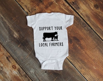 Support Your Local Farmers Baby Bodysuit