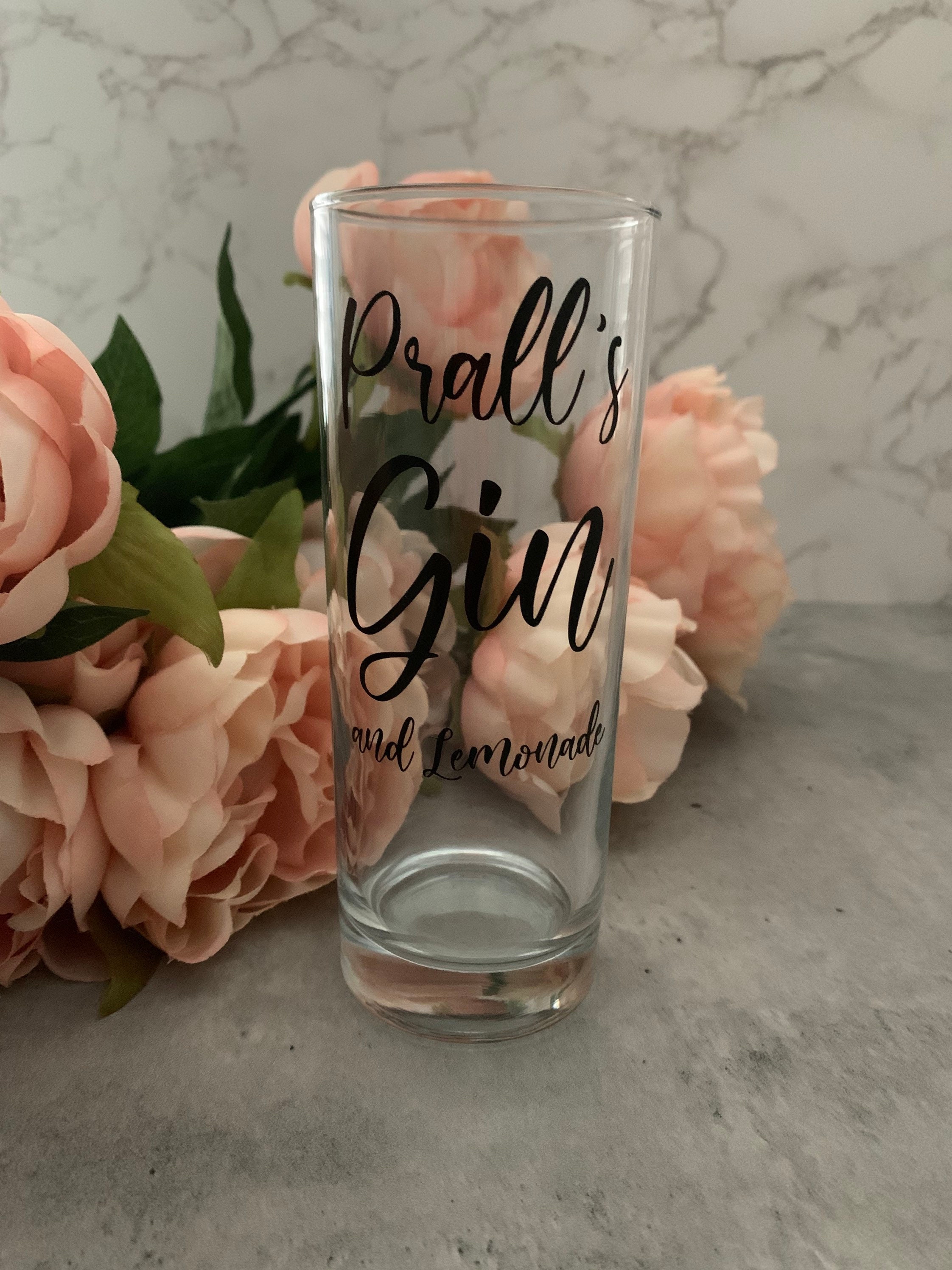 Personalised tall glass / vodka glasses / hi ball glasses / Etsy