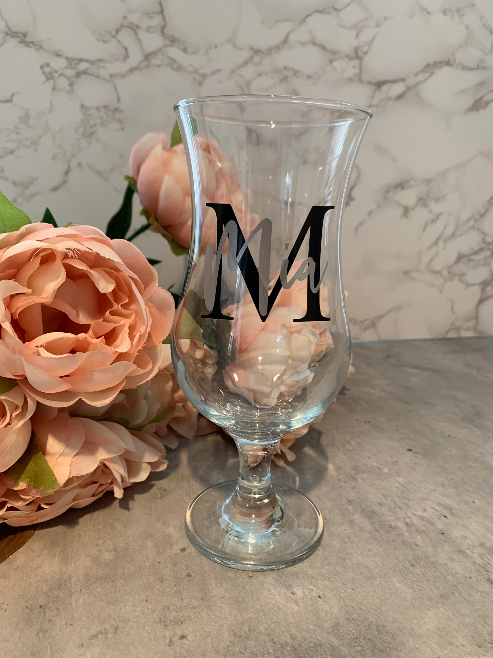 Personalised cocktail glass / initial cocktail glass / Etsy