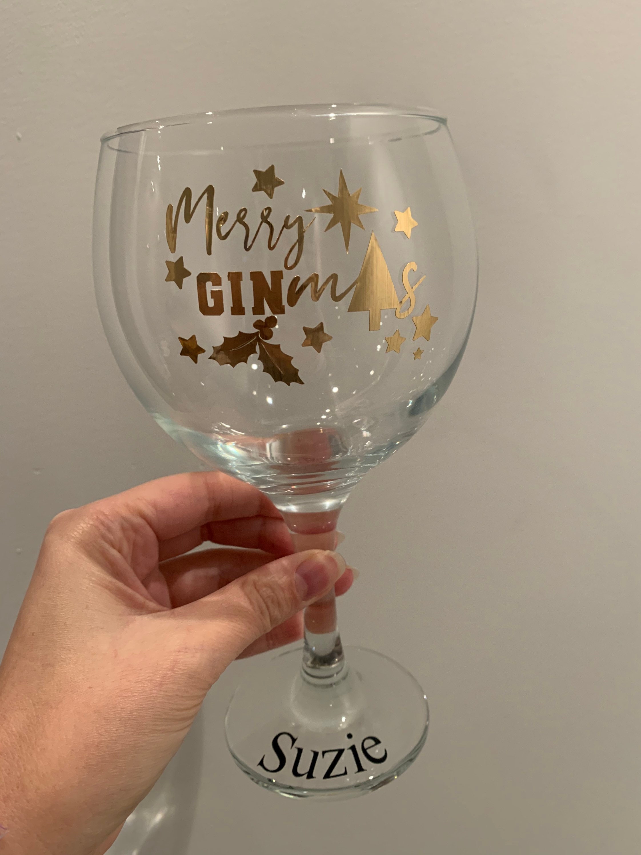 Christmas gin glass / GINmas / gin glass / personalised gin Etsy