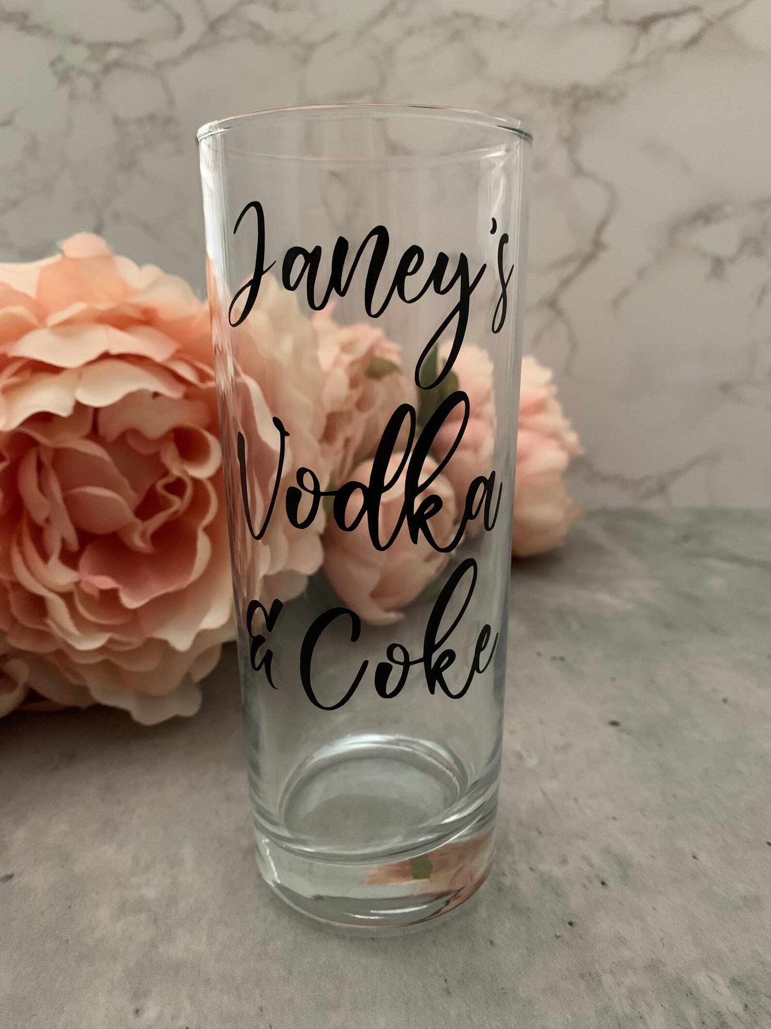 Personalised tall glass / vodka glasses / hi ball glasses / Etsy