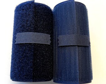 4" Wide Velcro® Brand MIL-SPEC Dark Blue Sew-On Type Hook and Loop Set - 1 YARD