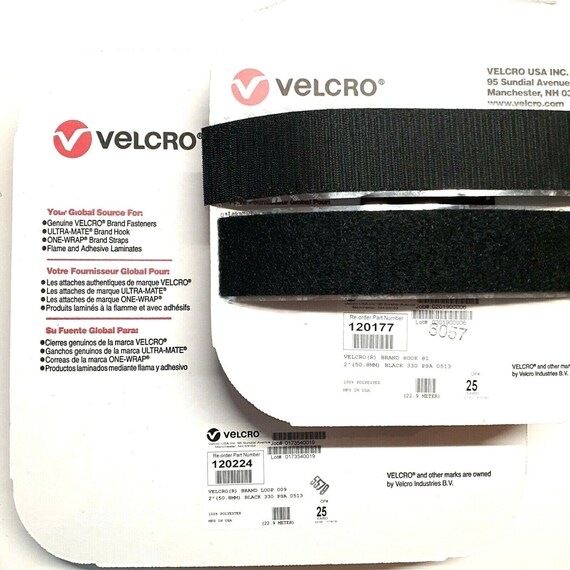 Velcro Brand - 1 inch Black Hook: Pressure Sensitive Adhesive - Acrylic