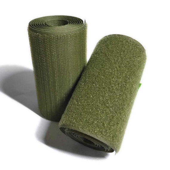 4 Wide Velcro® Brand MIL-SPEC Green Sew-On Type Hook and Loop Set - 1 YARD
