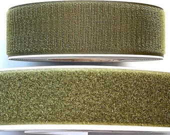 2" Wide Velcro® Brand MIL-SPEC Green Self Adhesive Hook and Loop Set - 1 YARD