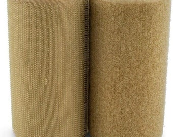 4" Wide Velcro® Brand MIL-SPEC Beige Sew-On Type Hook and Loop Set - 1 YARD