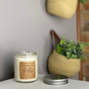 Sea Salt & Orchid Soy Candle | Hand Poured | 8 oz | Natural Vagan Soy Wax
