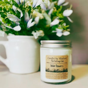 Wild Flower Soy Candle | English Garden Candle | Hand Poured | 8 oz | Natural Vagan Soy Wax