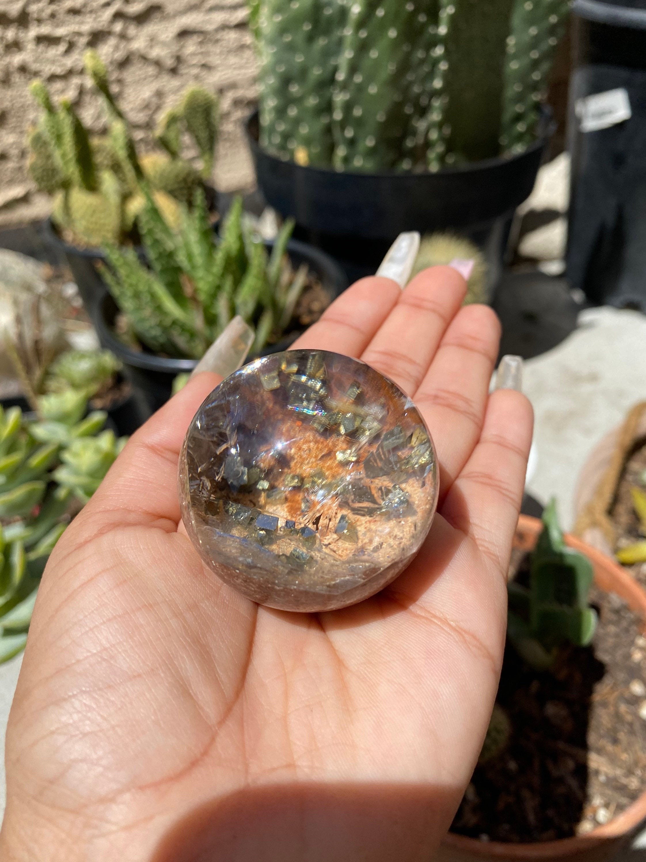 Pyrite in Garden Quartz Natural Pyrite Etsy