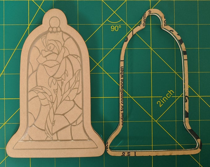 Customizable Rose Bell Glass TrayBell with Rose Acrylic Blank SiliconeResinSoapJewelry Blank for Mold CastingFlowerAcrylic14