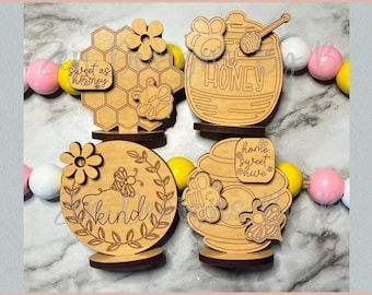 Miniature Desktop Bee Hives Kit Laser SVG, Honey Pot Add-ons