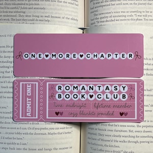 Romantasy Bookmark, Cute Ticket Bookmark, Bookmarks for Women, Letter Bead Bookmark, Book Lovers Bookmark, Bookish Gift