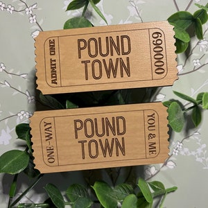 Ticket to Pound Town, Gift for Husband, Gift for Wife, Gag Gift for Couples, Wooden Gift, Adult Gift, 5 Year Wedding Anniversary, Valentines