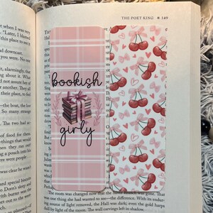 Bookish Girly Bookmark, Coquette Bookmark, Cherry Bookmark, Bookmarks for Women, Girly Bookmark, Cute Bookmark, Bookish Gift