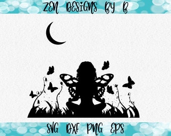Download Fairy Moon Svg Etsy