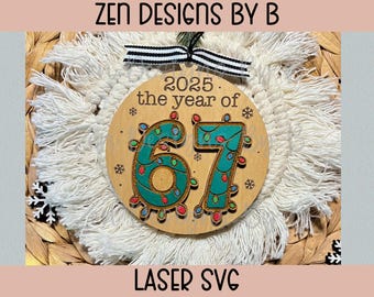 67 Christmas Ornament Laser SVG, Lights (Digital Download)