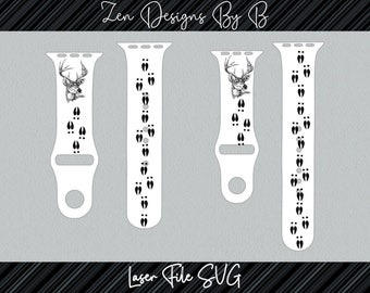 Deer Tracks Watch Band Laser SVG File for Silicone Band