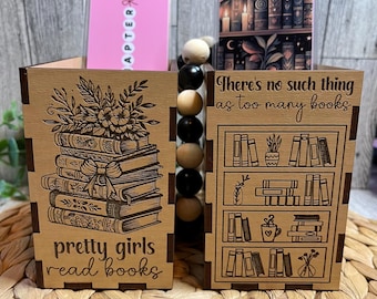 Bookmark Holder, Bookmark Box Book Nook, Double Sided, Book Shelf Accessories and Decor