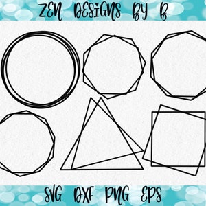 Pacchetto SVG di cornici geometriche, file di taglio, cornice, motivo geometrico