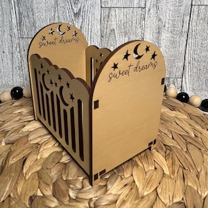 Dollhouse Crib 1:12 Scale, Dollhouse Furniture, Dollhouse Accessories, Wooden Dollhouse Crib, Miniature Dollhouse Crib
