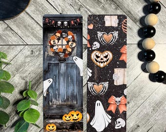 Spooky Halloween Ghost Door Bookmark, Laminated Fall Bookish Gift