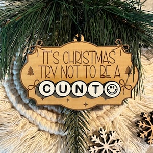 Adult Letter Bead Ornament, Don&#39;t be a Cunt Ornament, Funny Christmas Ornament, Adult Ornament