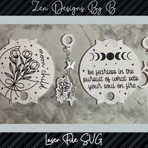 40oz Tumbler Topper SVG, Celestial Straw Charm, Digital Laser File