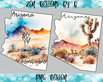 Arizona Desert Watercolor Sublimation Designs (PNG)