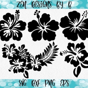 Hibiscus Flower Bundle SVG Cut File, Hawaiian Flower, Hibiscus, Hawaii