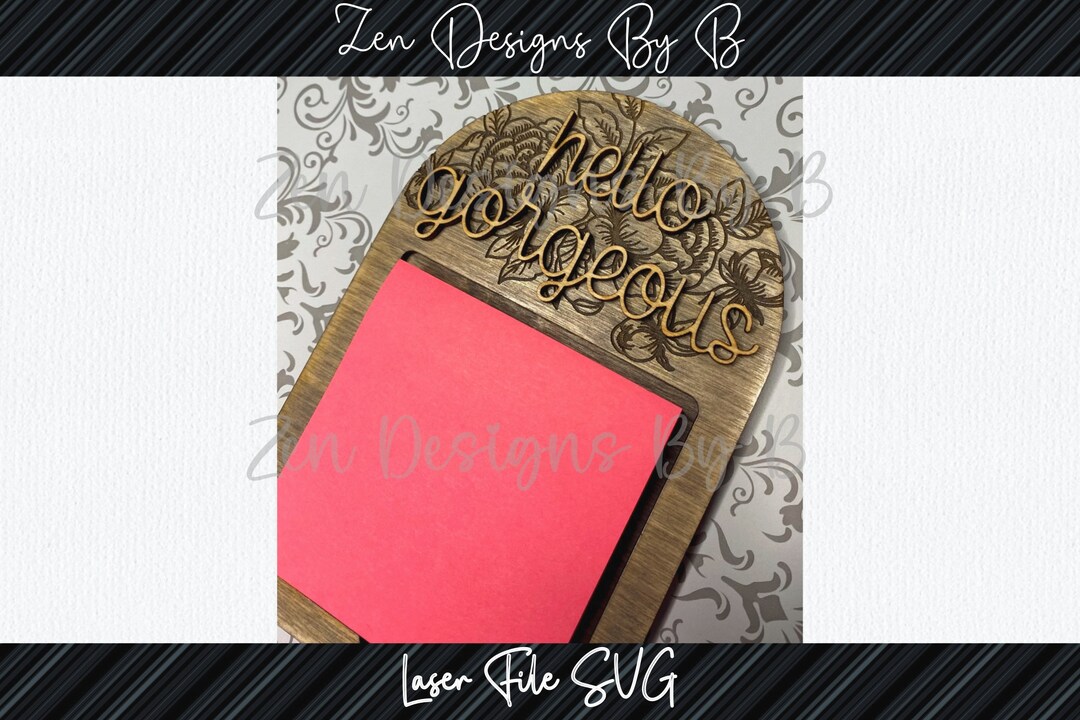 Floral Sticky Note Holder Laser SVG File - Etsy