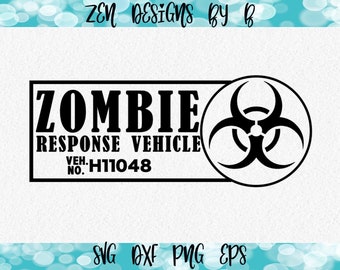 Zombie Response SVG Cut File, Car Decal, Biohazard, Bumper Sticker