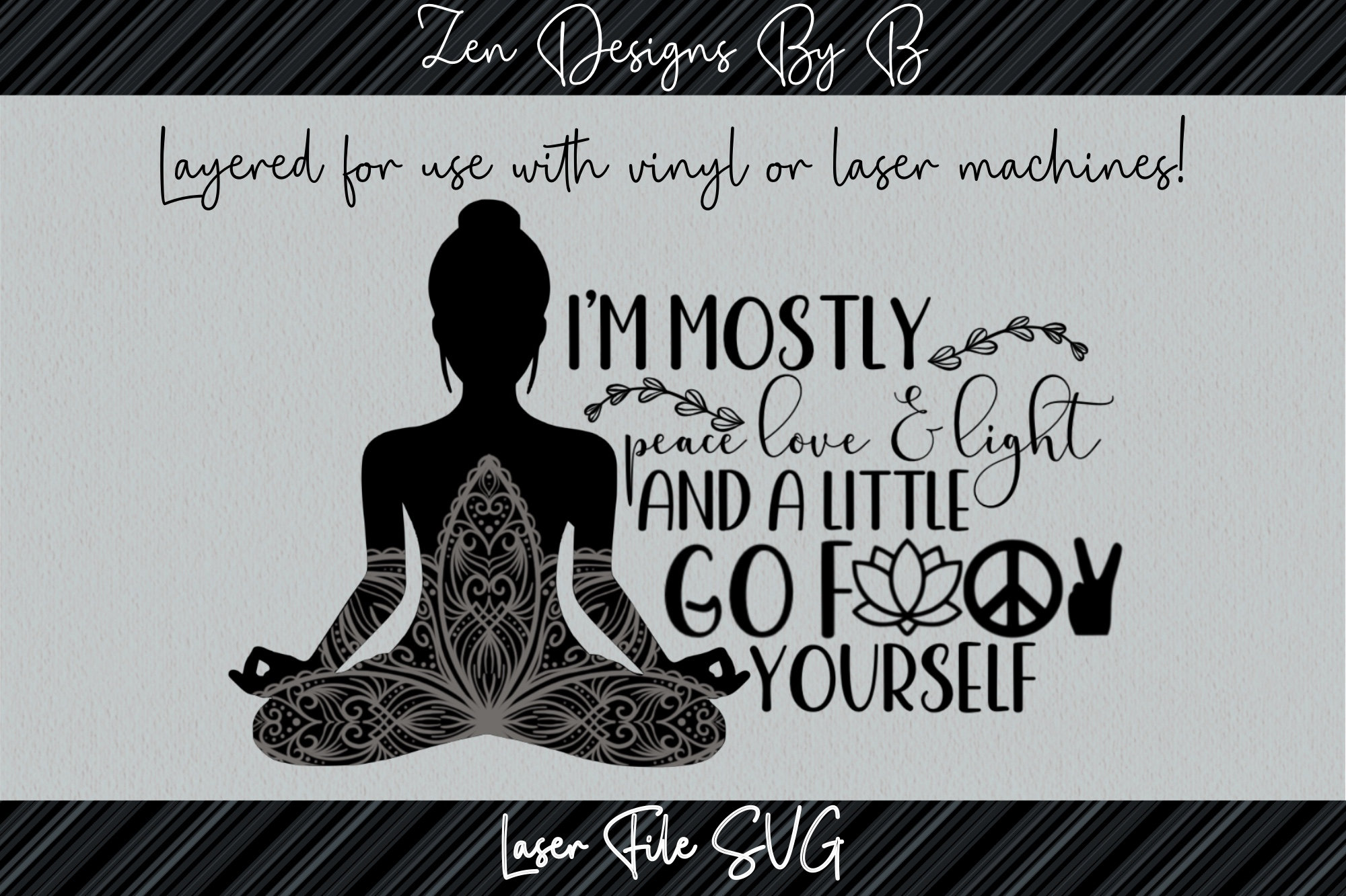 Peace Love and Light Laser SVG File Etsy