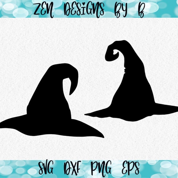 Witch Hat SVG Cut File, Simple Witch Hat Silhouettes Bundle of 2