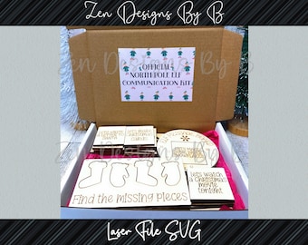 Christmas Elf Prop Kit SVG, Holiday Message Board for Family Play, Digital Laser Cut File
