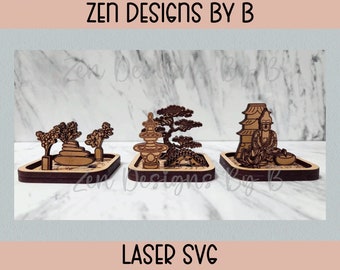 Miniature Desktop Zen Garden Laser SVG Kit