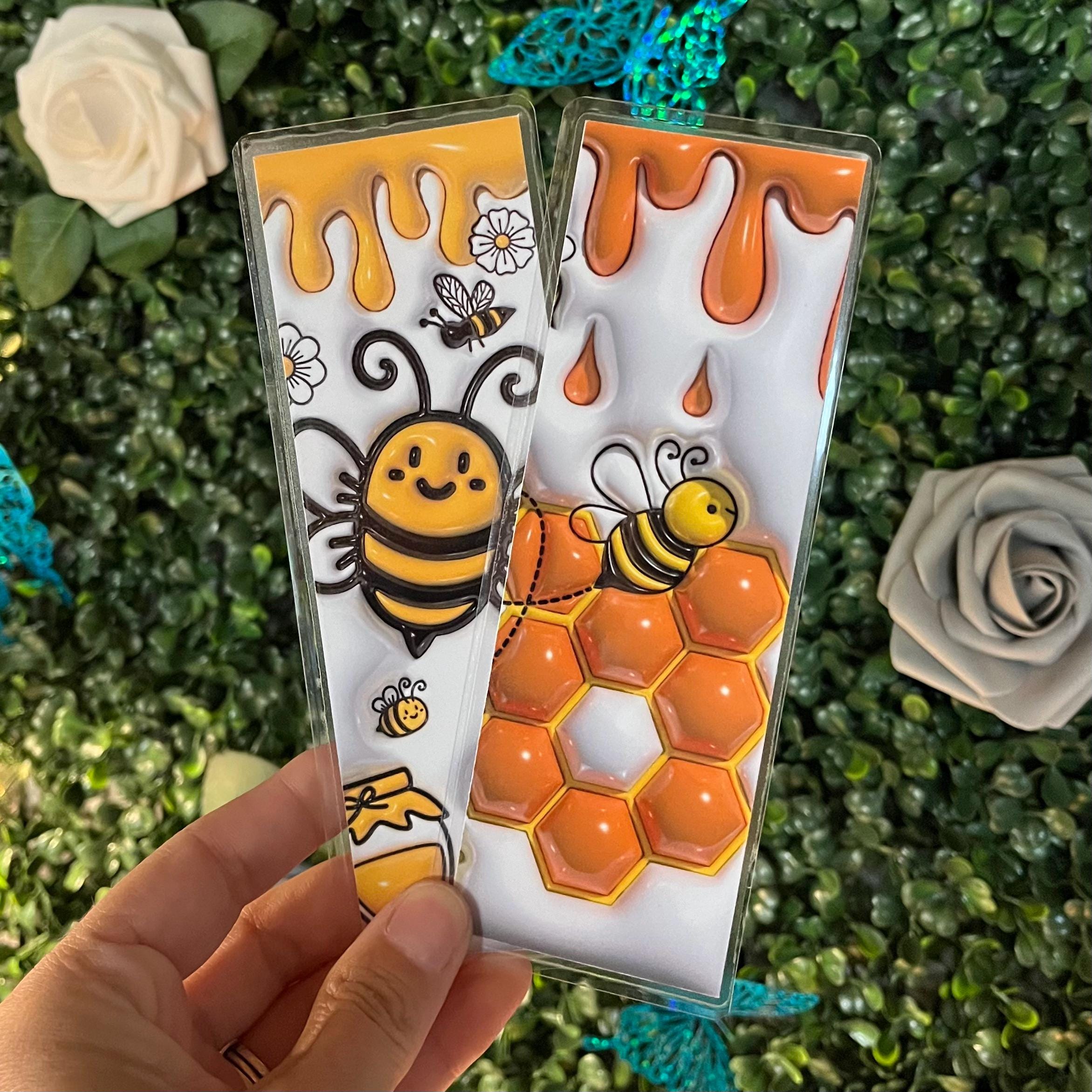 3D Puff Bee Bookmark, Honeycomb Flowers, Book Lover Gift (laminate) - Etsy