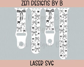 Schleife Uhrenarmband Laser SVG Datei, Girly Coquette Design