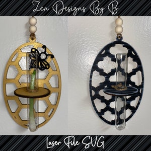 Propagation Station Wall Hanging Set Laser SVG, Honeycomb with Bee and Quatrefoil Design