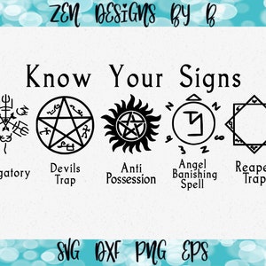 Supernatural Inspired Know Your Signs SVG Cut File