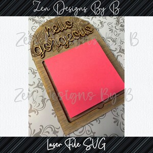 Floral Sticky Note Holder Laser SVG File - Etsy