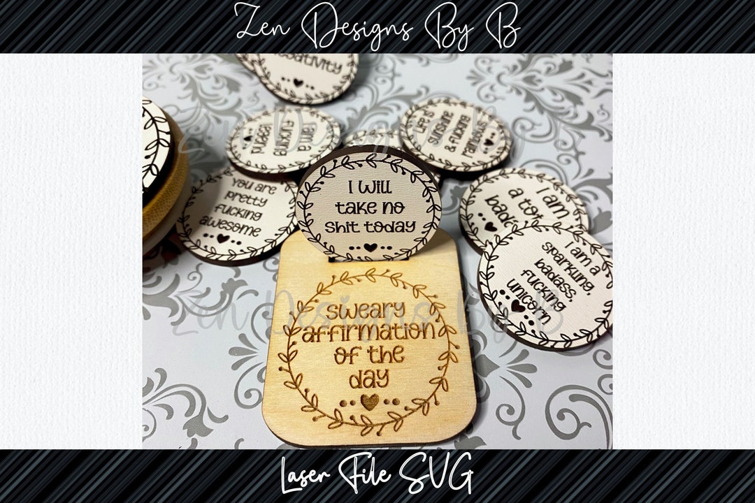 Affirmation Token Stand Laser SVG File, Adult Humor (stand Only) - Etsy