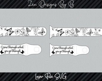 Archivo SVG de correa de reloj láser, diseño de mariposa (descarga digital)