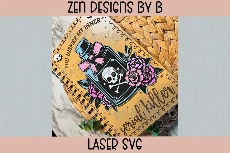 Funny Notebook Cover Laser SVG Bundle, Bookish Girly Designs image 7