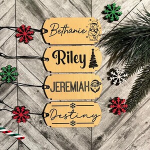 Personalized Stocking Tag, Christmas Stocking tags, Stocking Name Tag, Wood Tags for Stockings, Christmas Personalized Stocking Tag