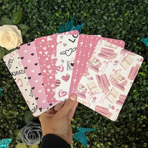 Girly Kindle Inserts, Clear Case Kindle Insert, Pink Hearts Insert, Gnome Kindle Insert, Books and Bows Kindle Insert