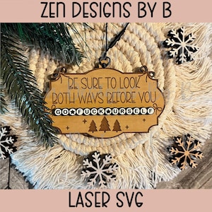 Enfeite de letras para adultos com laser SVG, enfeite "Vá se foder", enfeite de Natal engraçado, enfeite para adultos