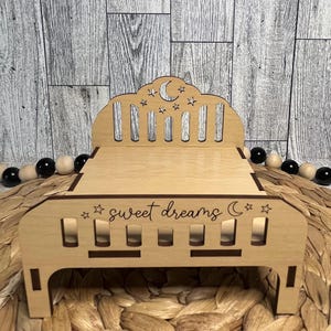 Dollhouse Bed 1:12 Scale, Dollhouse Furniture, Dollhouse Accessories, Wooden Dollhouse Bed, Miniature Dollhouse Bed